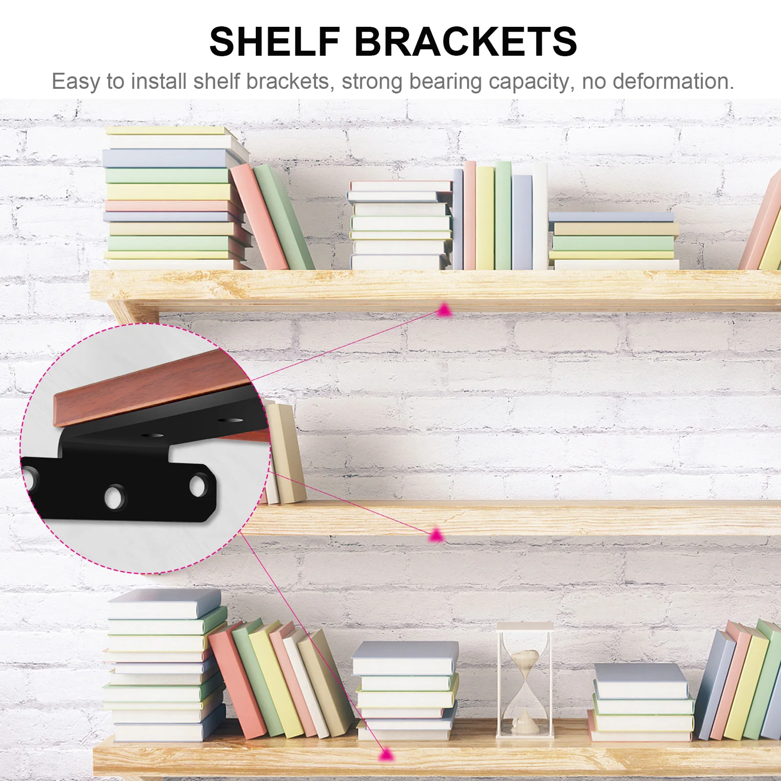 

2 Pcs Wall Shelf Brackets High Grade Steel Strong Durable Black Matte Coating Easy Install Custom Shelves Shop Workshop Kitchen