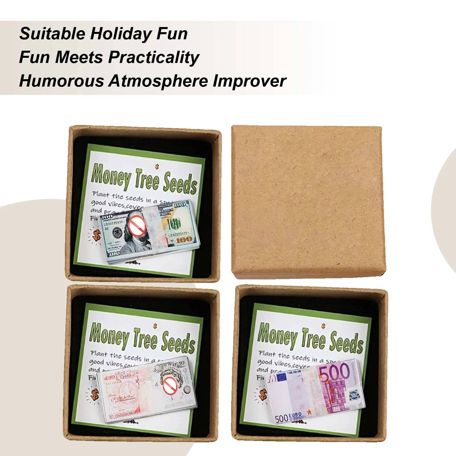 لعبة Gag Joke Toy Money Theme Trick Fidget Prop Friends Gag Joke Box للرجال والأصدقاء والعائلة والزملاء وأعياد الميلاد وعيد الميلاد