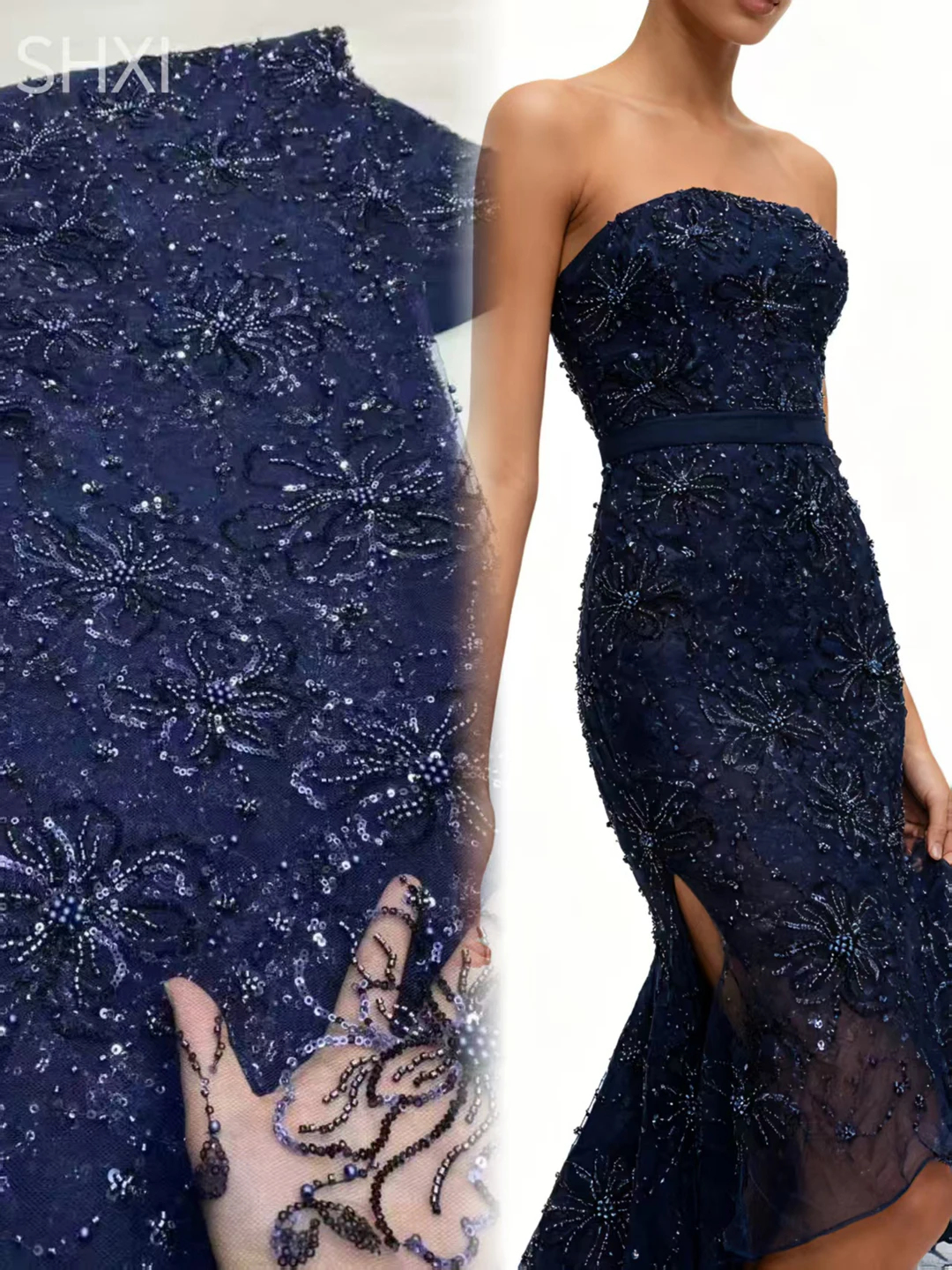 

Royalblue African Sequins Lace Fabric Luxury Embroidery Beaded Mesh Lace 2026 Hot Sale For Wedding Dress And Clothing Women