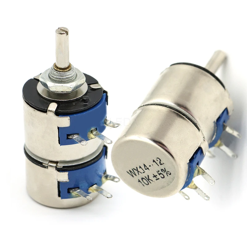 1Pcs WX14-12 3W Double Precision Single Coil Wound Potentiometer Resistance WX14-32 1K 2K2 4K7 10K