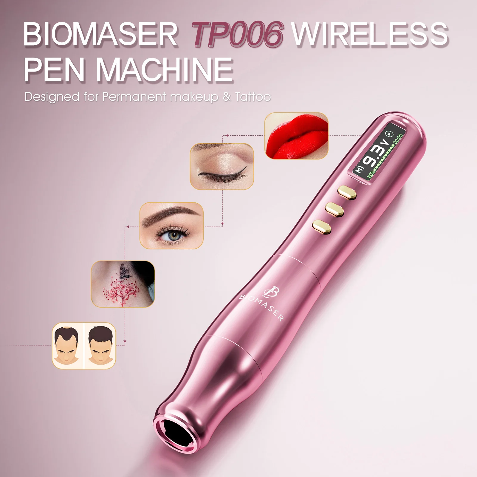 

2025 BIOMASER TP006 Wireless Tattoo Rotary Pen Permanent Makeup Machine Sets Professional Tattoo Gun SMP Kits For Tattoo Artist