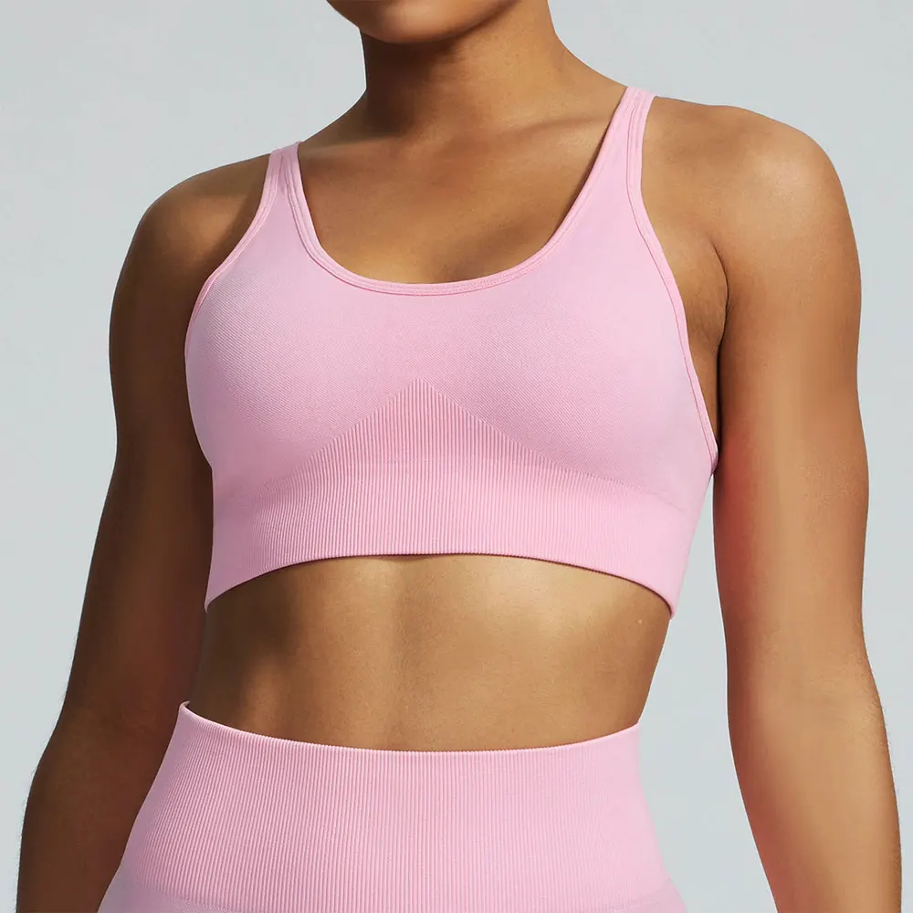 سلس اليوغا الصدرية النساء للصدمات حزام قابل للتعديل رياضة حمالات الصدر ملابس داخلية رياضية الصالة الرياضية تجريب اللياقة البدنية رفع سترة رياضية اليوغا