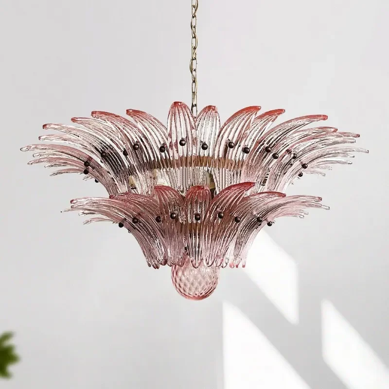for French Murano Glass Chandelier Luxury Living Room Dining Room Staircase Light High End Pendant Lamps Home Decor Lighting