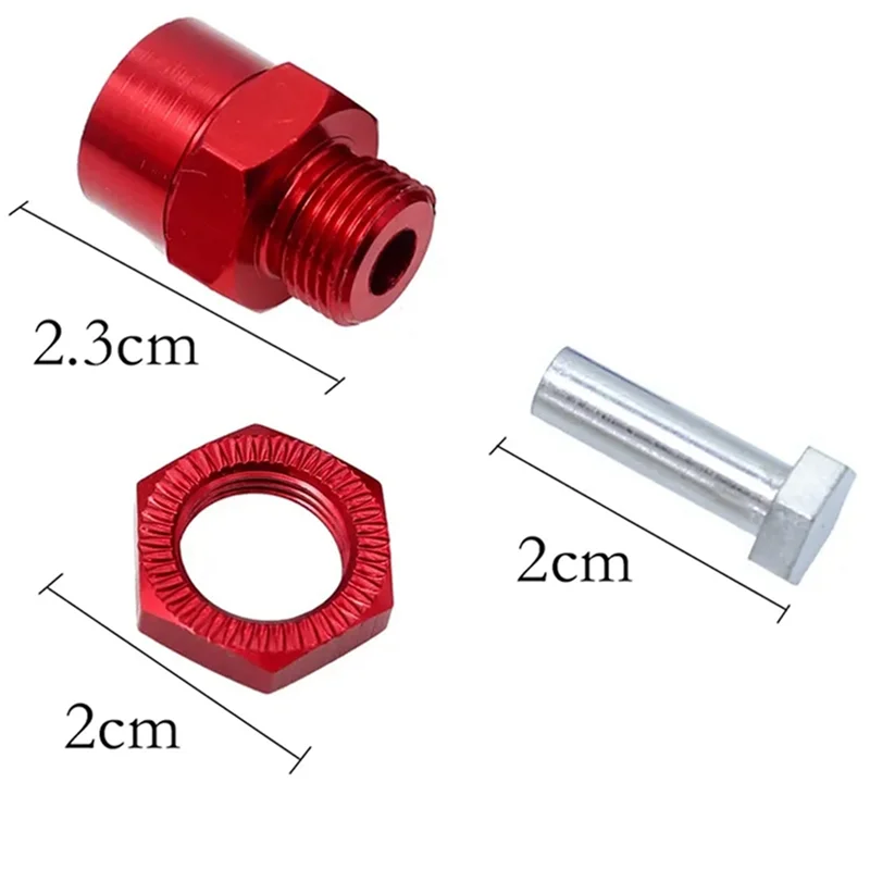 4 pces adaptador sextavado de metal 12mm a 17mm roda hex adaptador extensão porcas de conversão para 1/10 rc carro,