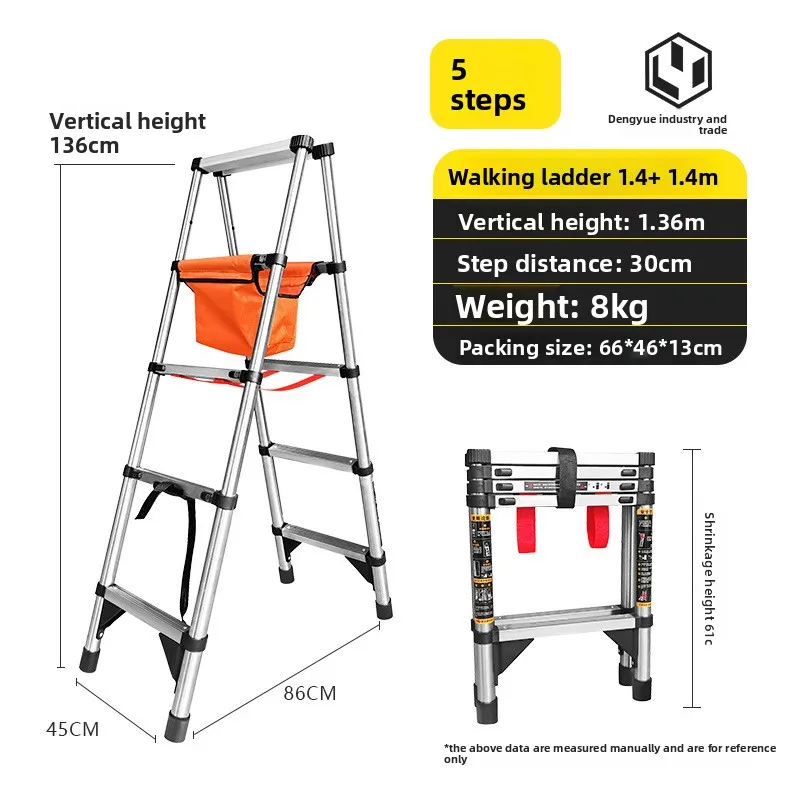 

Прогулочная лестница в елочку, складная телескопическая лестница, утолщенный портативный подъемник из нержавеющей стали