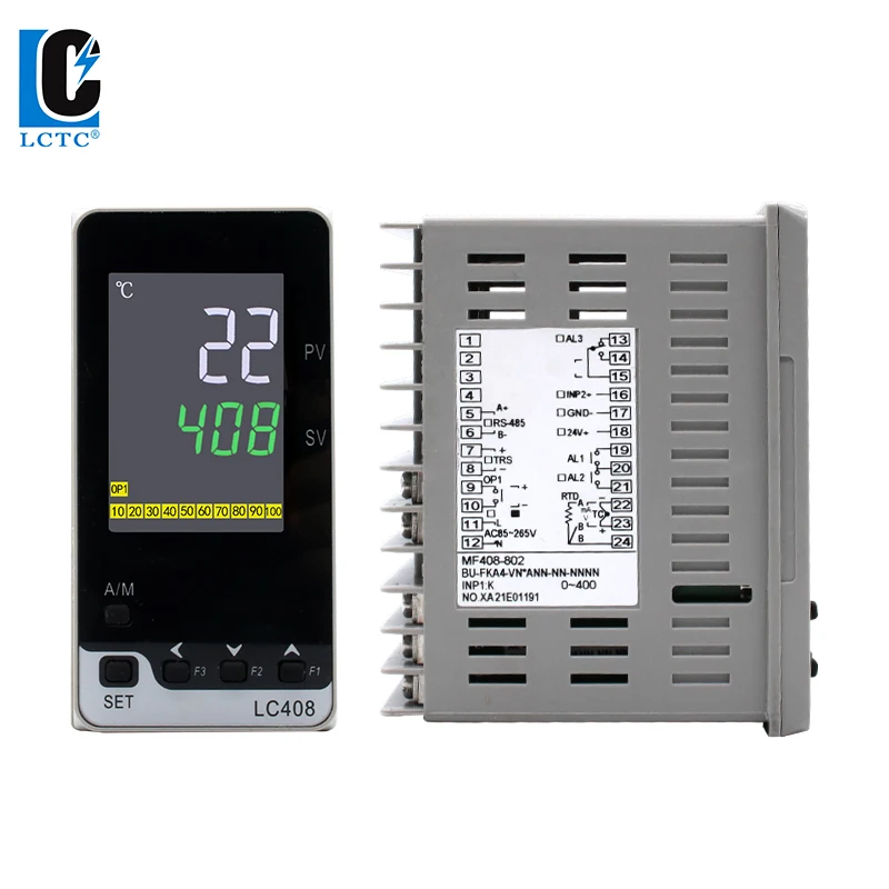 LCTC PID Digital Temperature Controller SSR Relay 4-20mA 0-10V Output TC/RTD Input PID Regulator Timer With RS485 48x96mm LC408