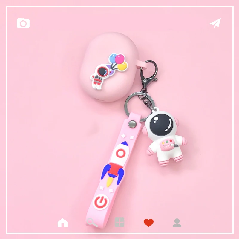 لجوجل بكسل Buds2/براعم سلسلة حالة الكرتون رائد الفضاء سيليكون سماعة غطاء للحماية مع قلادة اكسسوارات صندوق