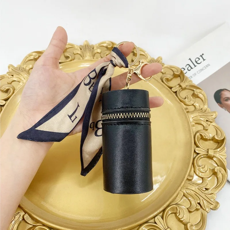 Portemonnee 2024 Nieuwe Lippenstift Tas Opbergen Mini Munt Portemonnee Kaarthouder Kleine Draagbare Cilinder Lippenstift Auto Sleutelhanger