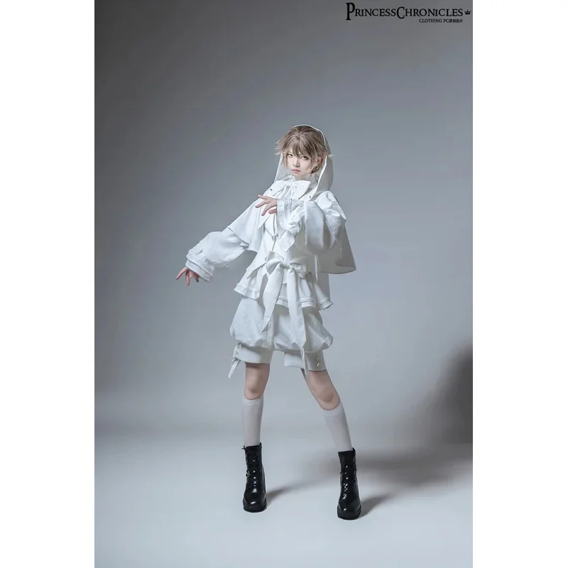 Sky05 الصيد أرنب الأبيض ضوء القمر الطبعة الرجعية بارد Ouji لوليتا سترة/سراويل قصيرة/بنطلون مجموعة بواسطة الأميرة Chronicle99JIu @