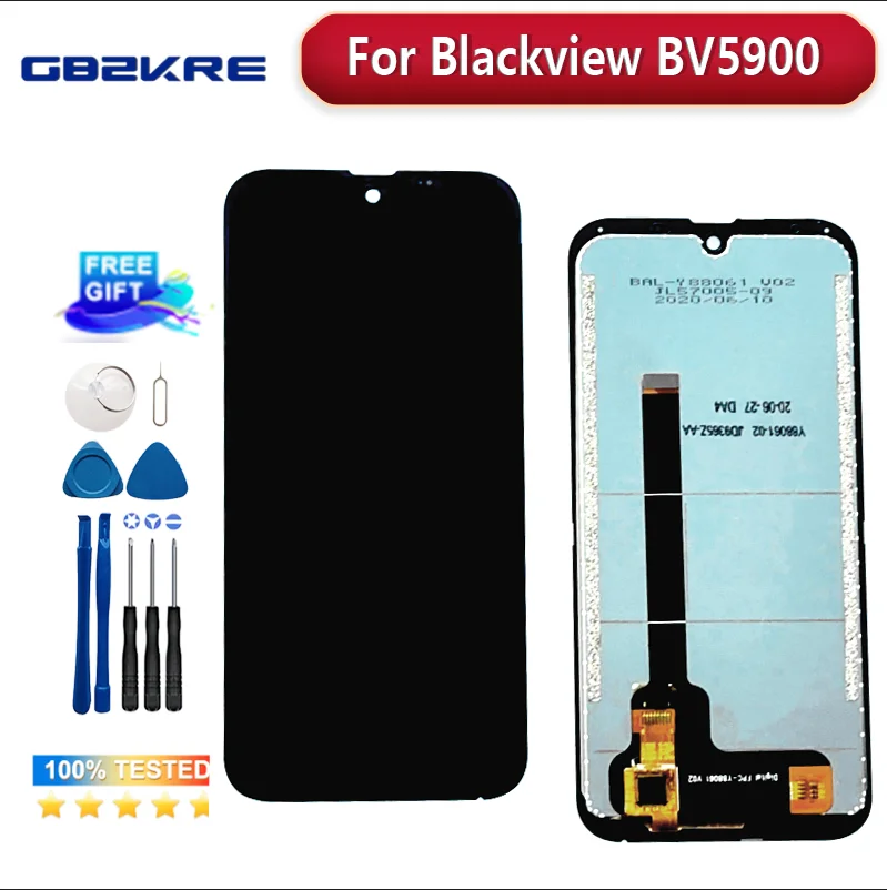 

New Touch Screen LCD Display For Blackview BV5900 Phone Digitizer Assembly With Frame Replacement Parts+Disassemble Tool