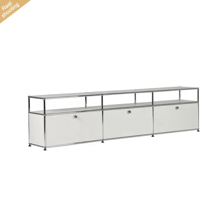Modular Minimalist Modern TV Stand Metal Stainless Steel DIY Free Style Cabinet Sideboard for Living Room