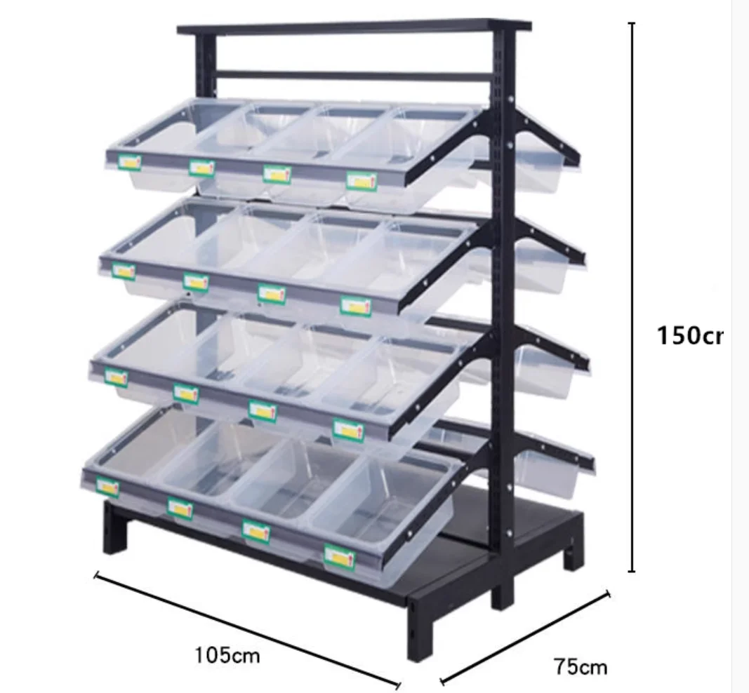 Snack shelves Snack shelves small food display cabinets supermarket dry fruit bulk box shelves commercial