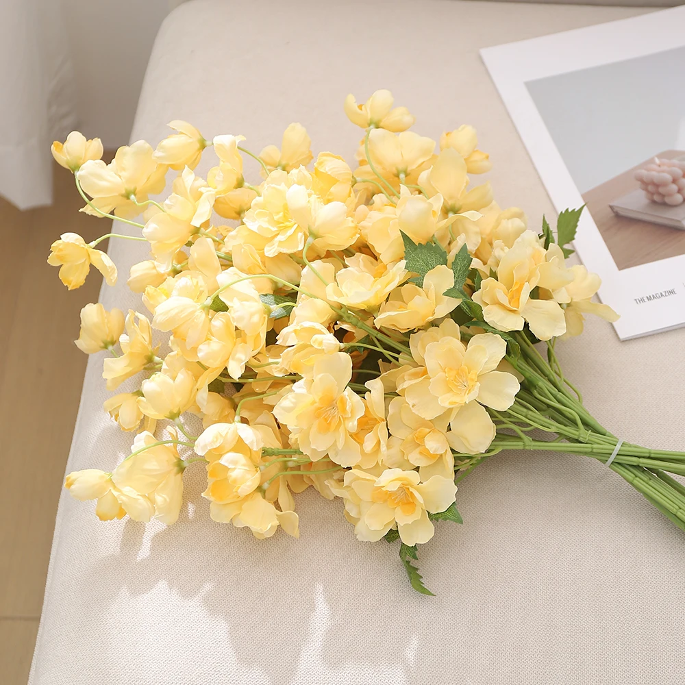 Buquê de flores artificiais 48cm, flor falsa para decoração de mesa de casa, suprimentos para festa, jardim, decoração de casamento, acessórios de vaso, 1 peça