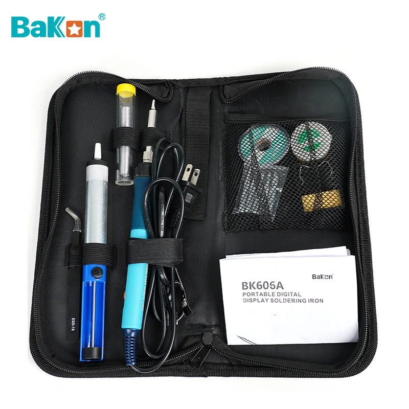 Bakon Soldering Iron Tool Kit 90W Adjustable Temperature Auto Sleep Digital Display Electronic Welding Kit For Repair Beginners