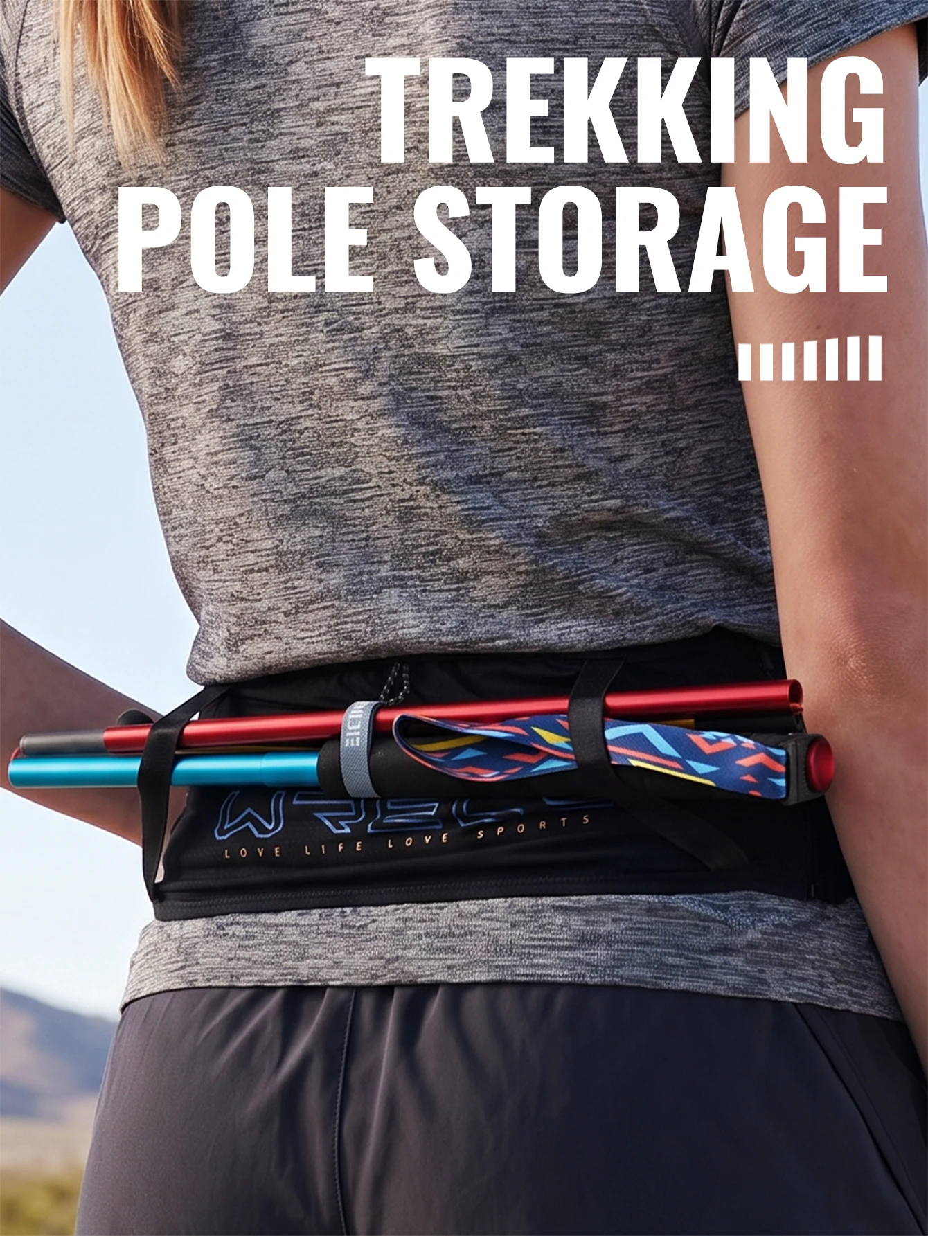 WRELS Laufgürteltasche, atmungsaktiver, schmaler Trainingsgürtel, verstellbar, rutschfest, für Outdoor-Sportarten, Wandern, Herren, Damen, Fitness, Aufbewahrungstasche – Detail 7