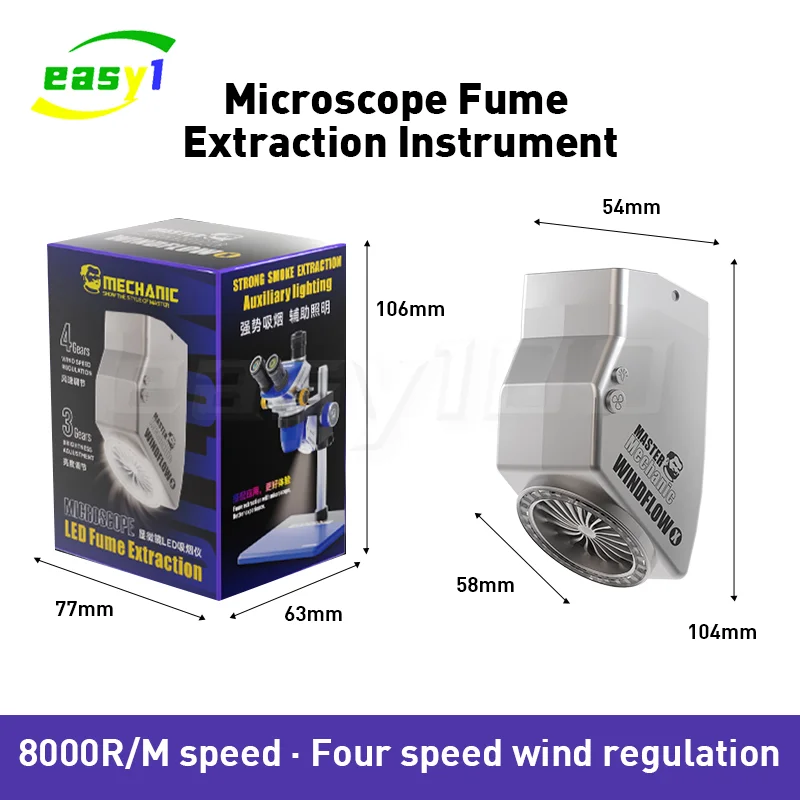 

MECHANIC WindFlow X прибор для извлечения дыма микроскоп материнская плата ремонт печатной платы пайка экстракция курения дымовой вытяжной вентилятор