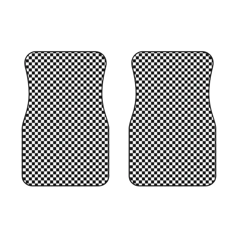 Black and White Simple Checkers - Car Floor Mats | Danish Pastel, Y2k Trendy & Retro Checkers | 90s, 2000s, black checks car acc