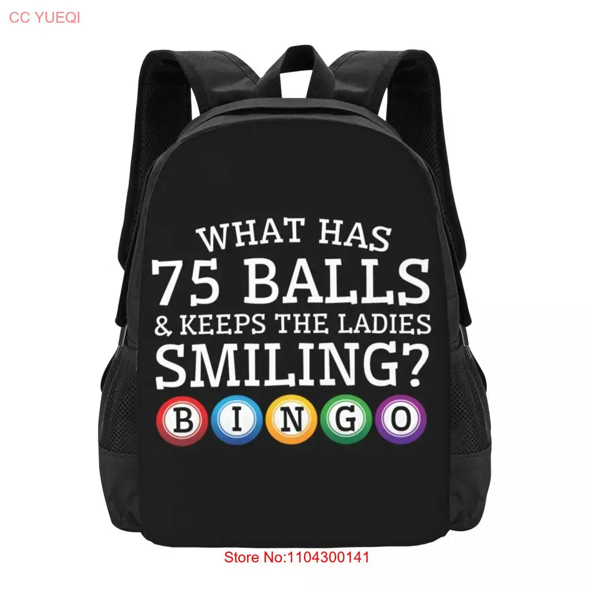 What 75 Balls Keep Ladies Smiling Bingo  Collaboration Backpack Large Capacity Cute Foldable  Clothes Backpacks