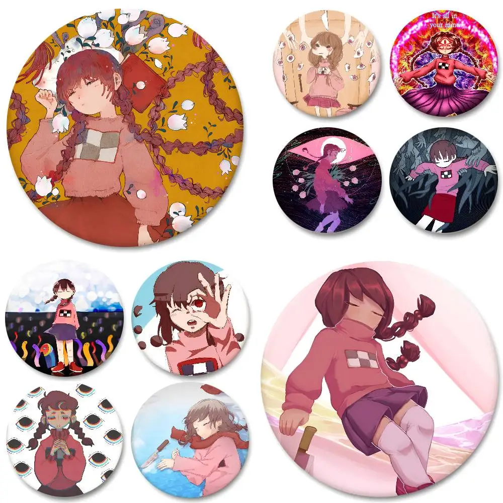 Madotsuki Yume Nikki Anime Round Badge Creative Brooch Clothing Backpack Accessories Lapel Pin