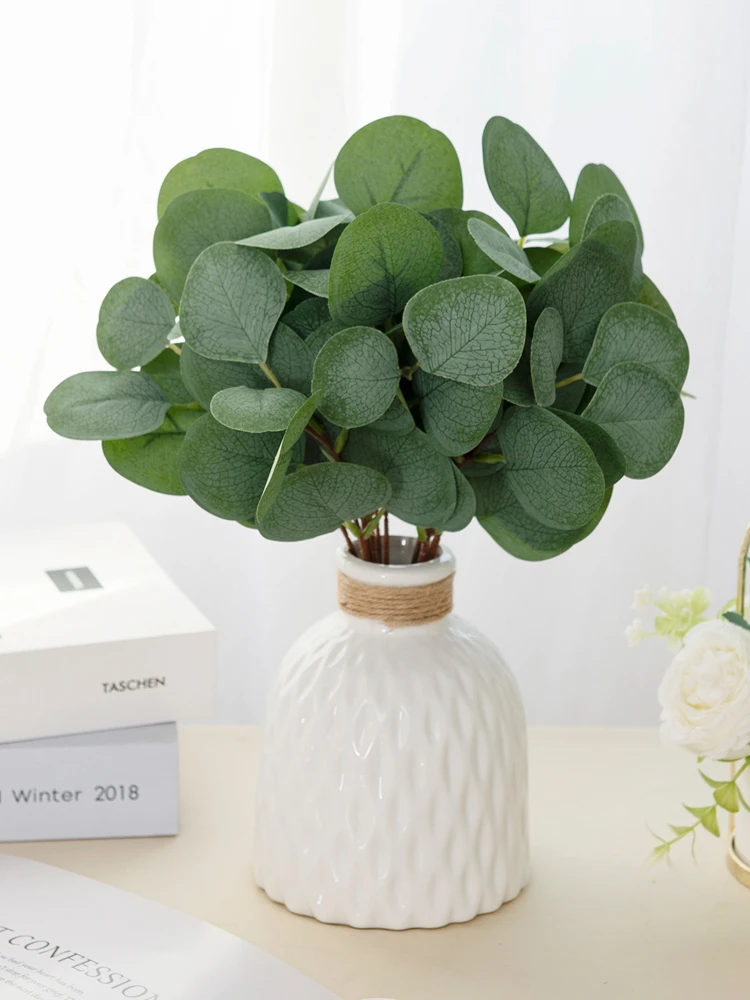 30 SZTUK 3 rodzaje mieszanych sztucznych roślin Liść eukaliptusa BabysBreath Dekoracje świąteczne Wazon do domu Ogród Ślub Sztuczne kwiaty — zdjęcie 2