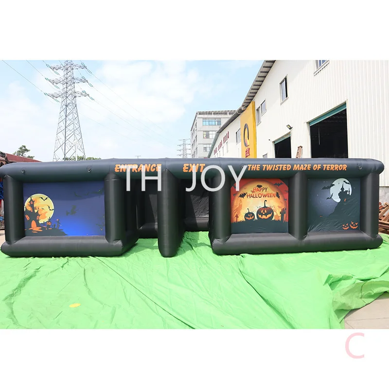 free air ship to door, Outdoor Activities inflatable haunted house maze,8x8x2m outside printing inflatable maze field laser tag