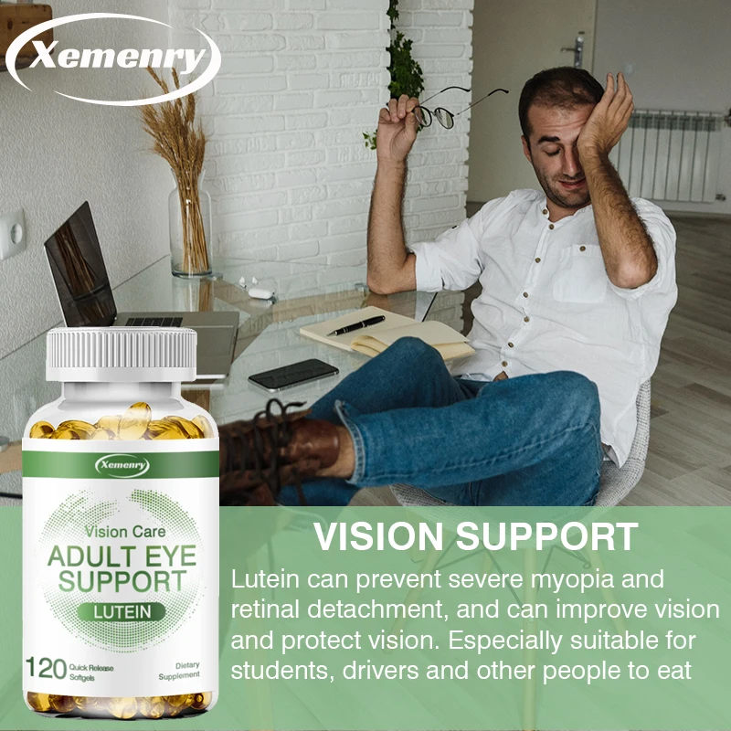 Lutein Capsules - Contains Zeaxanthin - for Eye Health, Relieving Eye Fatigue and Dryness and Enhancing Visual Function