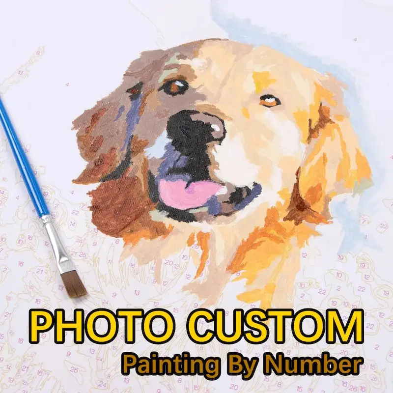 

RUOPOTY Photo Custom Painting By Numbers Pet Picture Customize Your Own Picture Coloring By Numbers For Adults Kits Diy Gift