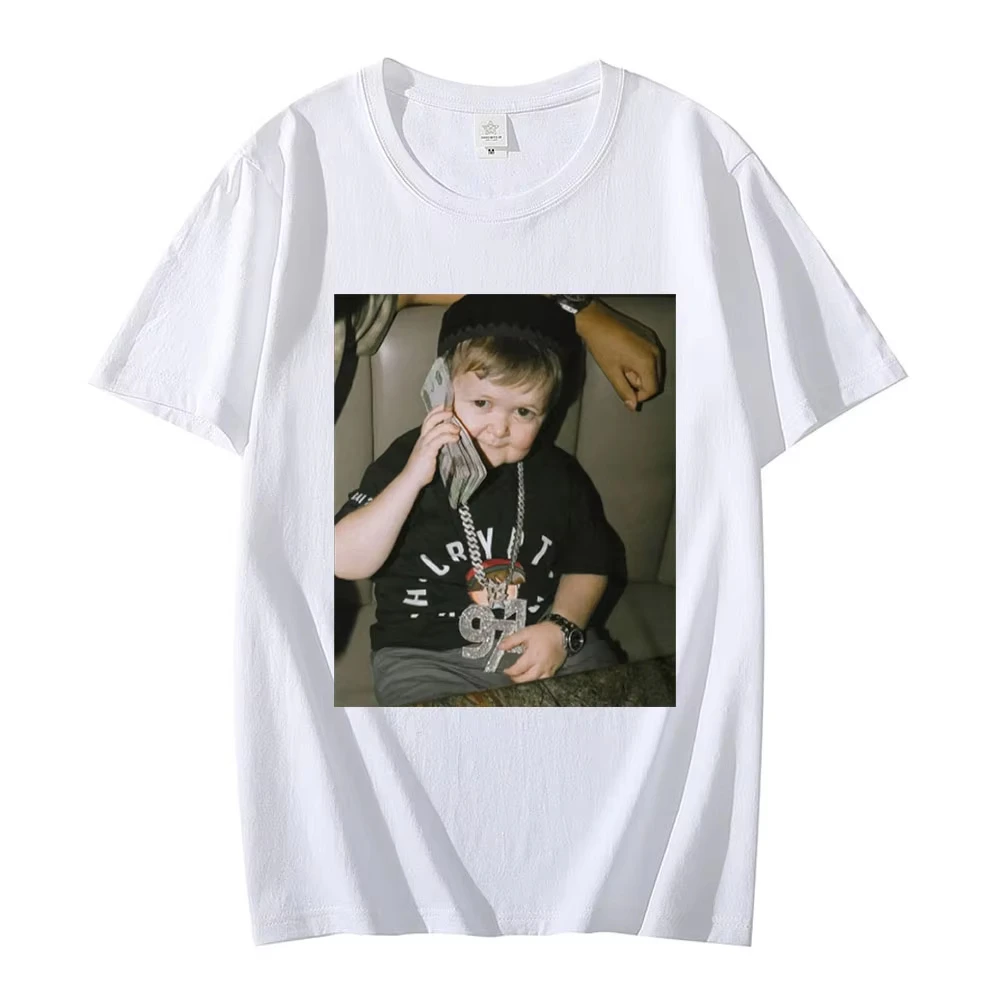 Hasbulla Fighting Mini Khabib Blogger Graphic T‑shirt Unisex Washed Cotton Oversized Short Sleeve Casual Streetwear Tops