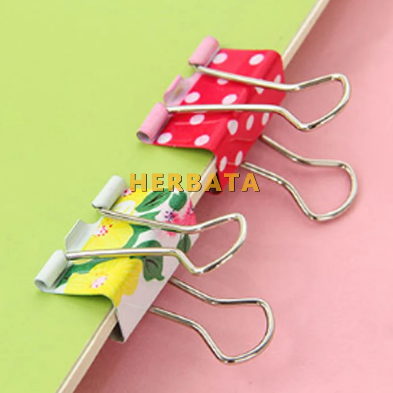 4 pcs/lot 19mm Fruit Color Smill Face Design Clips Purse Dovetail Paper Clip Metal Binder Clip School Office Binding Supplies