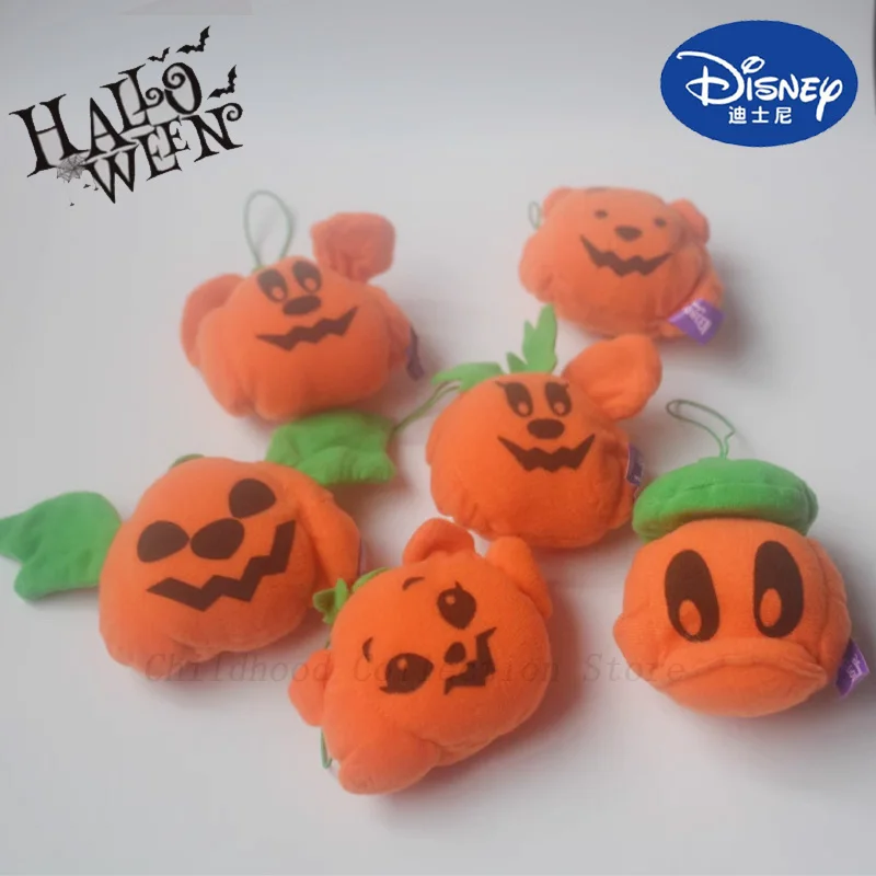 Kawaii Disney Halloween Series Pumpkin Action Figure Toys Mickey Minnie Mouse Winnie Pooh Bear The Aristocats Marie Cat Stitch