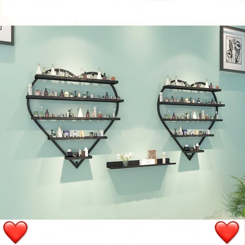 Simplicity Heart-Shaped Nail Art Display, Wall Hanging Storage Rack, Anticorrosive Iron Frame, Sturdy and Durable