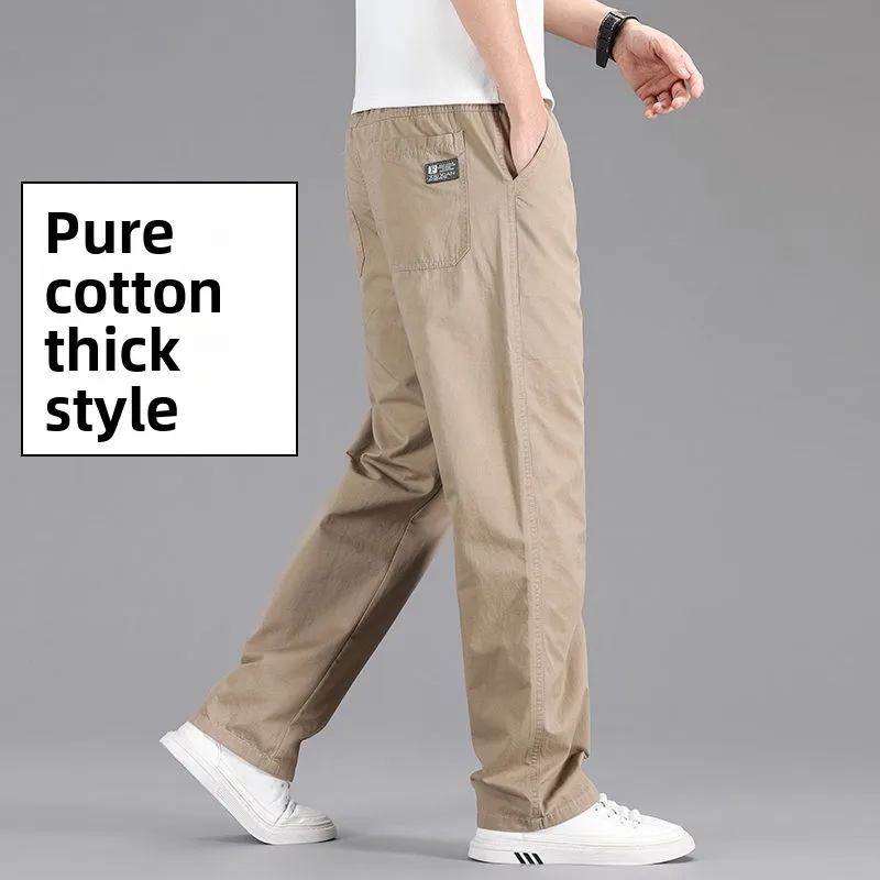 100 % Baumwolle, Outdoor, Arbeitshose, modisch, für Herren, für Reisen, zum Radfahren, für Sport, locker geschnitten, gerade Passform, Freizeithose – Detail 5