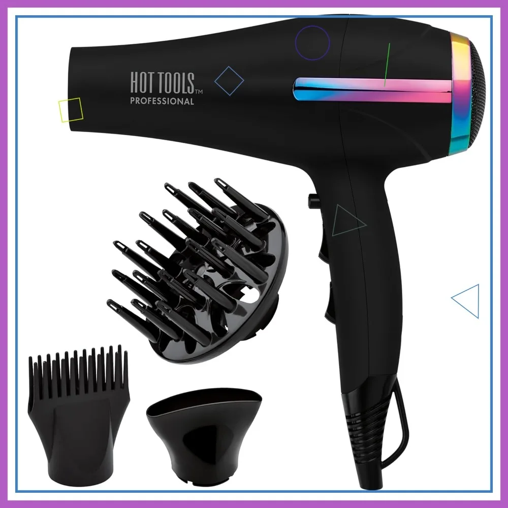 

Professional Ceramic Rainbow Hair Dryer - Fast Drying, Quiet, Ion Technology for Shinier Hair - 1875 Watts