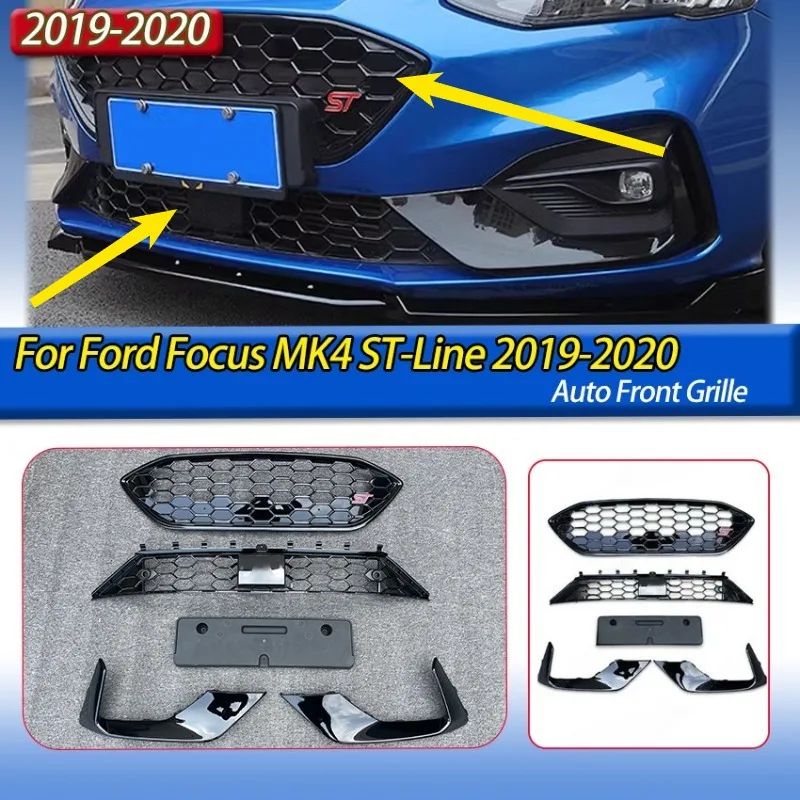 

For Ford Focus MK4 ST-Line 2019-2020 Auto Front Bumper Grille Racing Billet Grills Overlay Trim Body Modification Kits Tuning