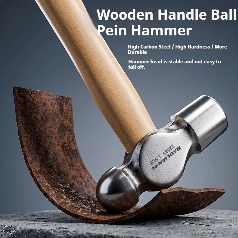 Wood-handled Hammer Ball Peen 0.5-2.5LB Multifunctional Household Tools Wooden Handle Iron Nail Tools Walnut Small Hammer