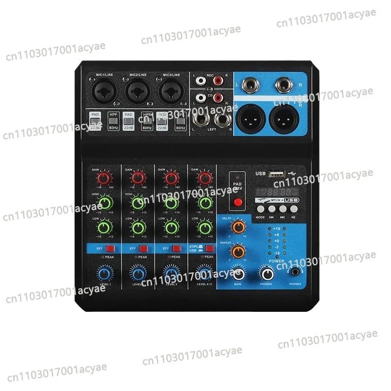Live home stage Bluetooth USB mixer, mixer 5-way computer recording free drive sound card