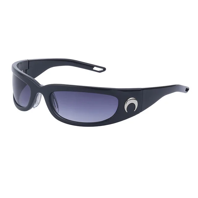 2026 New Moon Rectangular Sunglasses Women Man Vintage Outdoor Cycling Sports Hip Hop Punk Sun Glasses Y2k Glasses Goggles