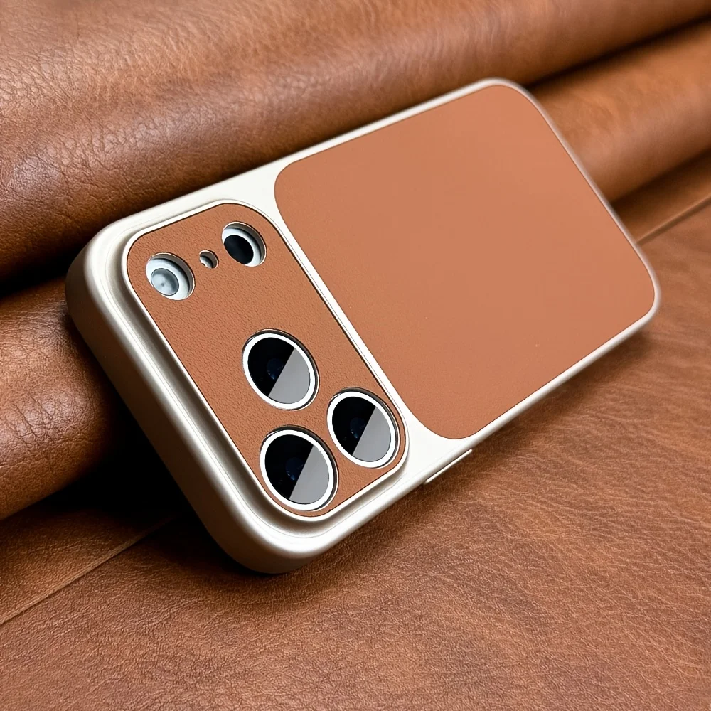 Luxuriöse Neue Orange Retro Handyhülle für iPhone 17 Air 16 15 14 13 17 Pro 17 Pro Max Weiche Hartschalen-Hülle