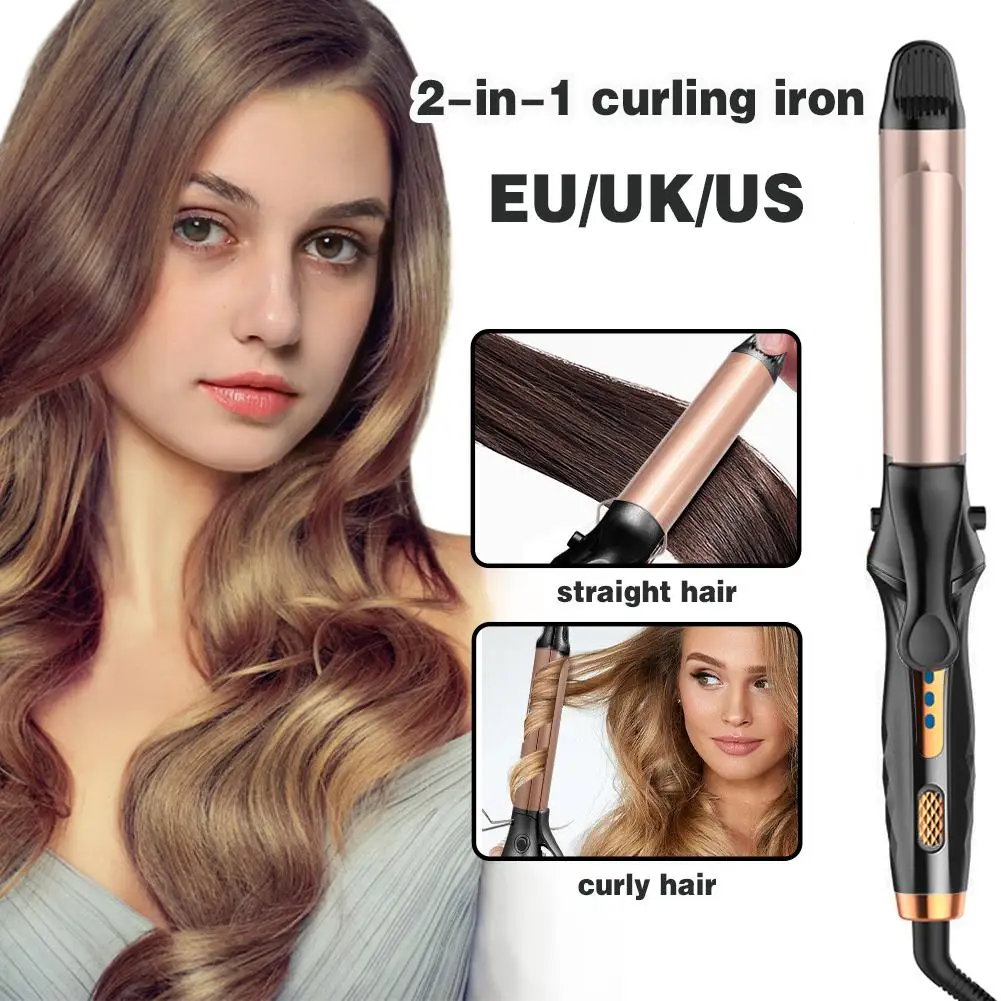 Hair Curling Iron Wand Multifunctional Hair Straightener Curler 200°C Ceramic Coating Plate Curly Styling Tools