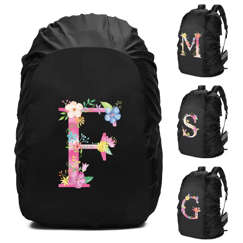 Camping Hiking 20-70L Backpack Cover Foldable Multipurpose Backpack Protective Cover Pink Letter Print Climbing Backpack Cover