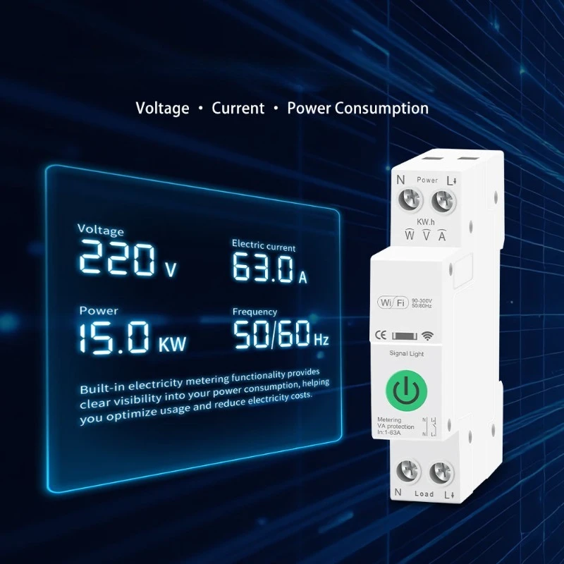 WiFi Smart Remote Control Circuit Breaker Timing Voice Control Zero‑fire Over‑under Voltage Protection