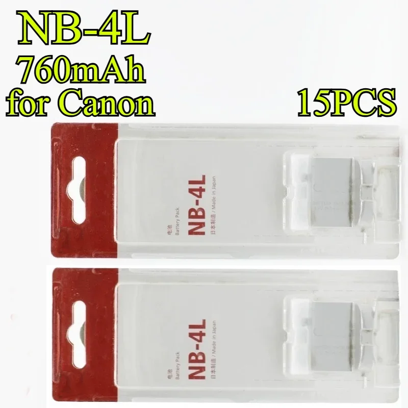 

15PCS 760mAh NB-4L Replacement Battery for Canon IXUS Series Cameras Fully Decoded Li-ion Power Cell with High Compatibility