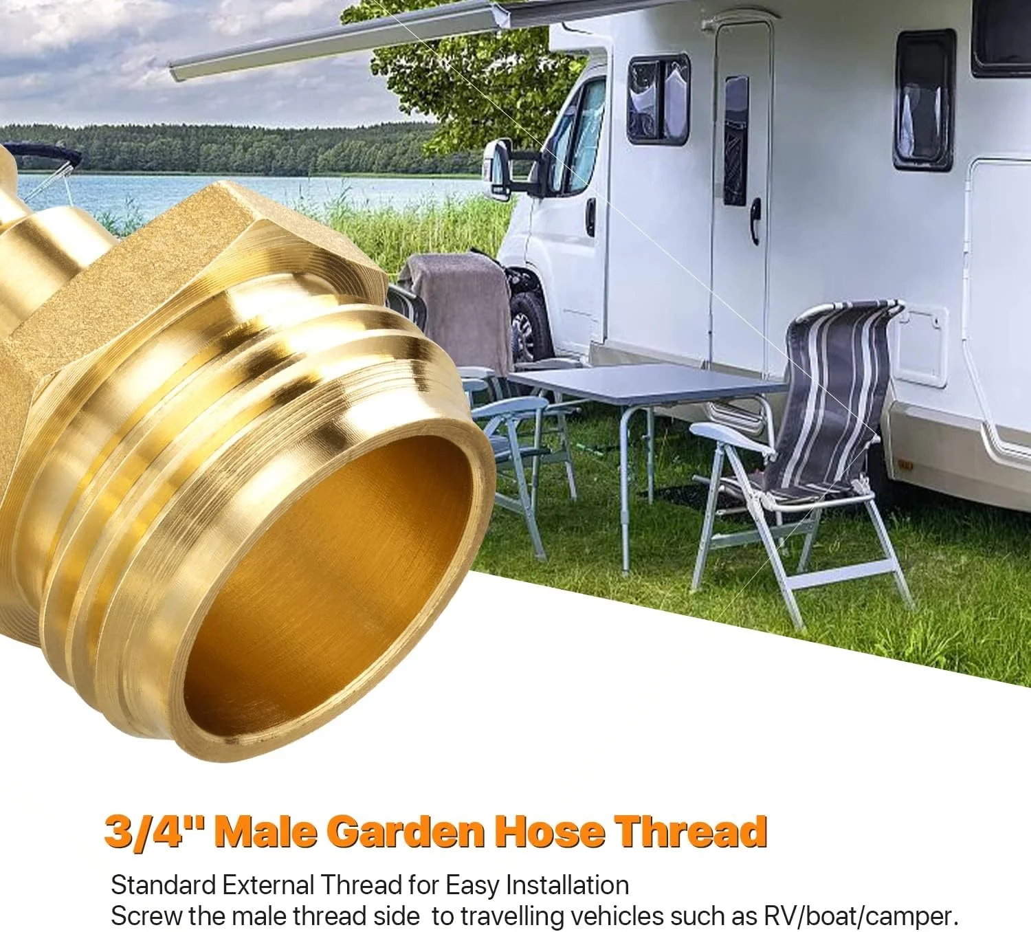 Air Compressor Quick-Connect Coupling External Threaded Tap Adapter For Winter Inflation Of Camping Trailers And Caravans