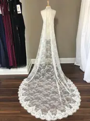 High Quality Wedding Veils 3M Lace Appliques One Layer Free Comb Bridal Cathedral Length Custom Made Accessories Veil