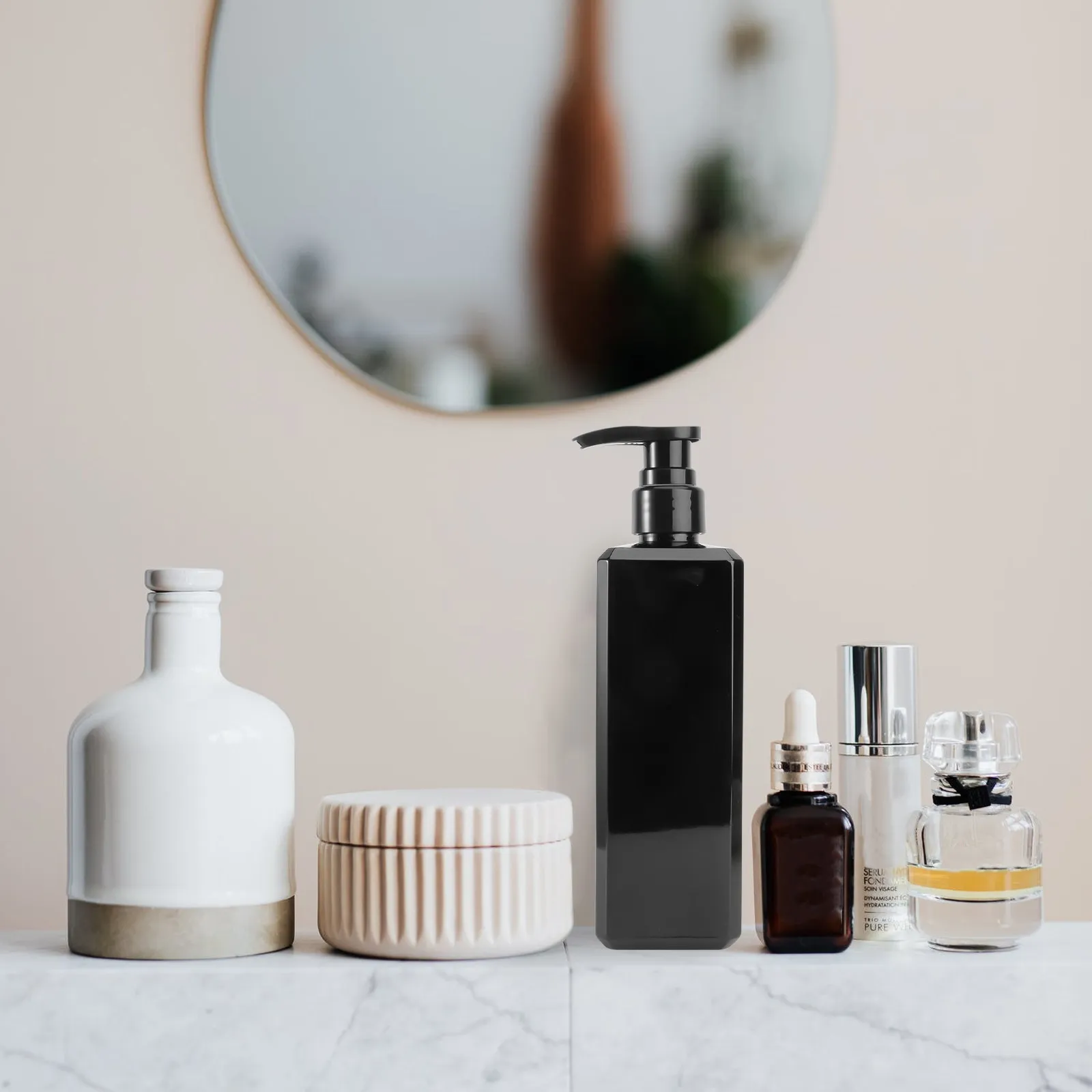 

1pc 500Ml Black Shower Gel Bottle Plastic Soap Dispenser Press Pump For Shampoo Sub Bottle Bathroom Home Decoration Refillable