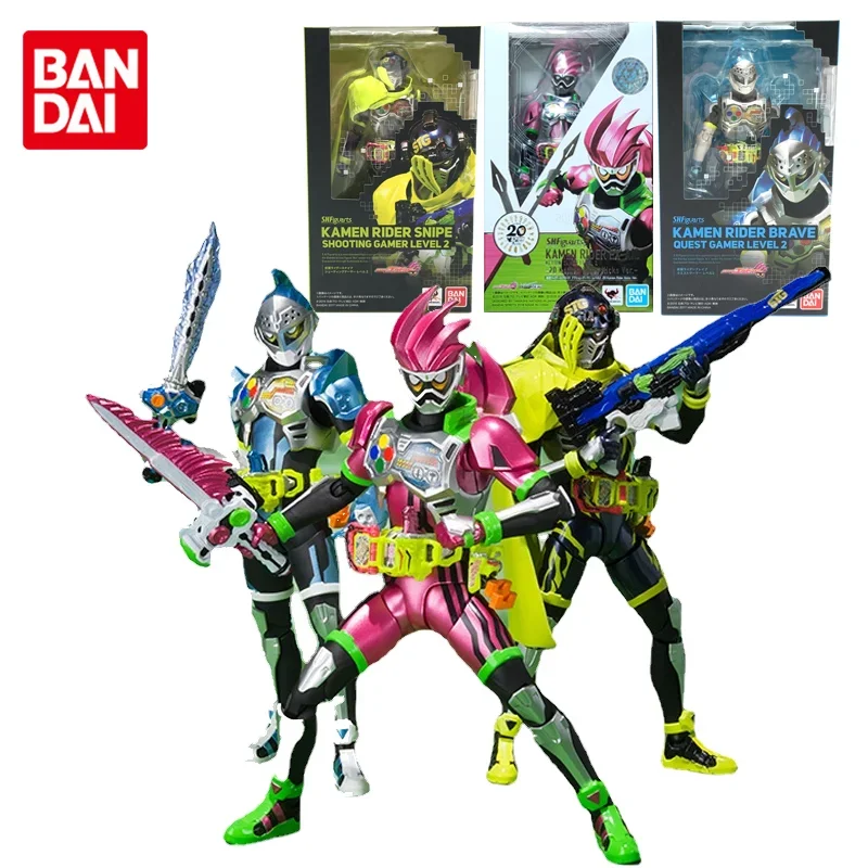 Bandai Original SHFiguarts Kamen Rider Anime Figure Ex-Aid Brave Snipe Action Figure Toys for Boys  Kids Children Birthday Gifts