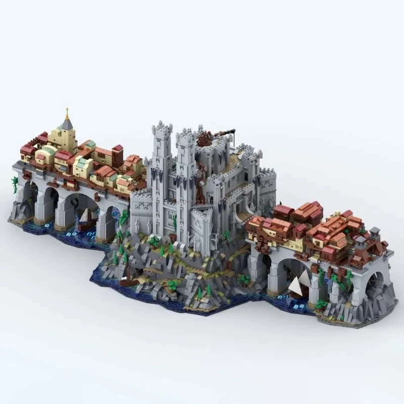 9530PCS Moc Medieval Castle  Wyrm's Crossing (Baldurs Gate 3) Game Modular Building Blocks Architecture Toy Kids Birthday Gifts