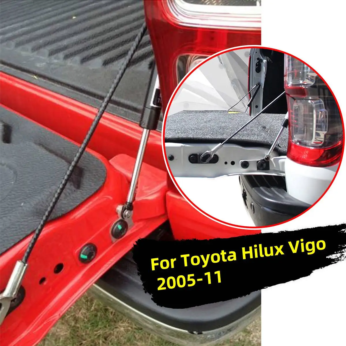 Resorte de Gas para puerta trasera de piezas, amortiguador de puntal para Toyota Hilux Vigo 2005, 2006, 2007, 2008, 2009-2011, 1 unidad