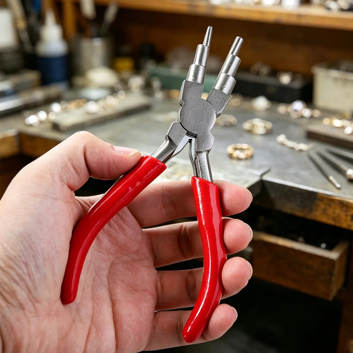 Wire Looping Jewelry Pliers 6-in-1 Bail-Making Pliers With Non-Slip Comfort Grip Handle For 3-10mm Loops And Jump Rings Make