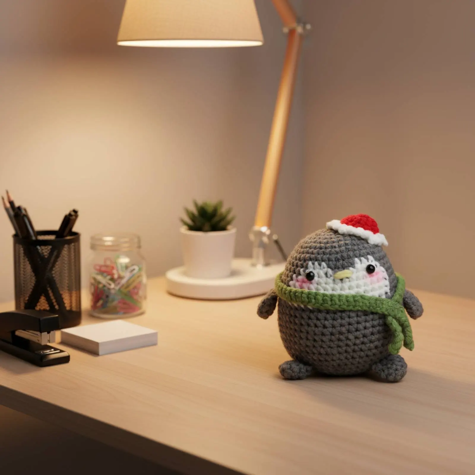 Kit de Ganchillo DIY de Pingüino, Lindo Diseño de Pingüino Amigurumi, Kit de Amigurumi DIY para Decoración de Cuarto de Niños